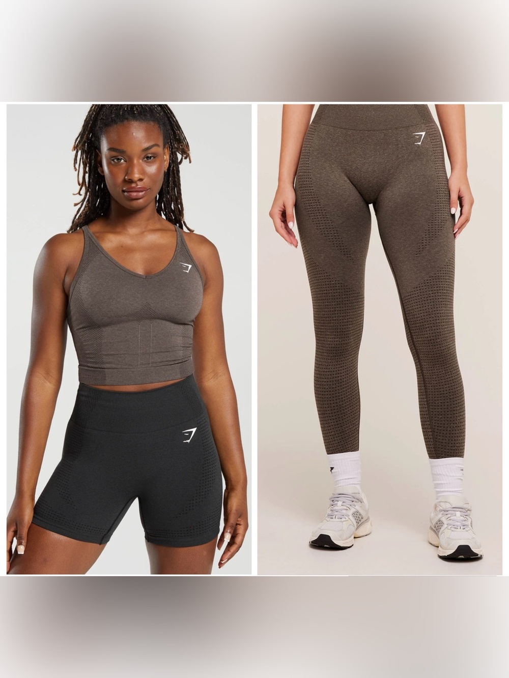 Gymshark Vital Seamless 2.0 Set - Brown Marl